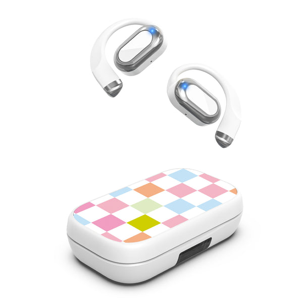 MyBat Design Lab Open-Ear Earbuds XL - White- Pastel Check - MFHSBTST272-480-2.jpg