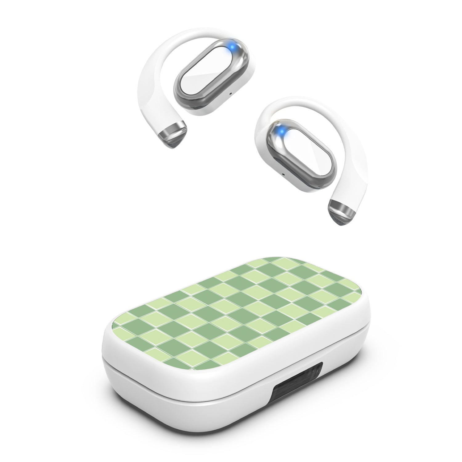 MyBat Design Lab Open-Ear Earbuds XL - White- Matcha Check - MFHSBTST272-482-2.jpg