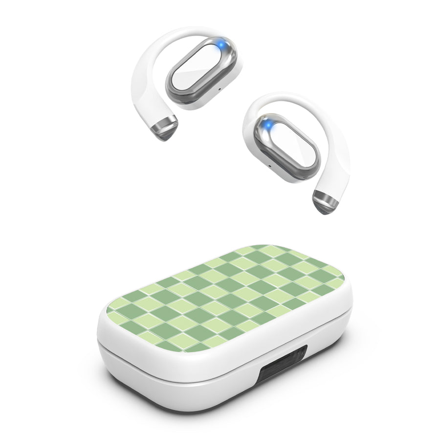 MyBat Design Lab Open-Ear Earbuds XL - White- Matcha Check - MFHSBTST272-482-2.jpg