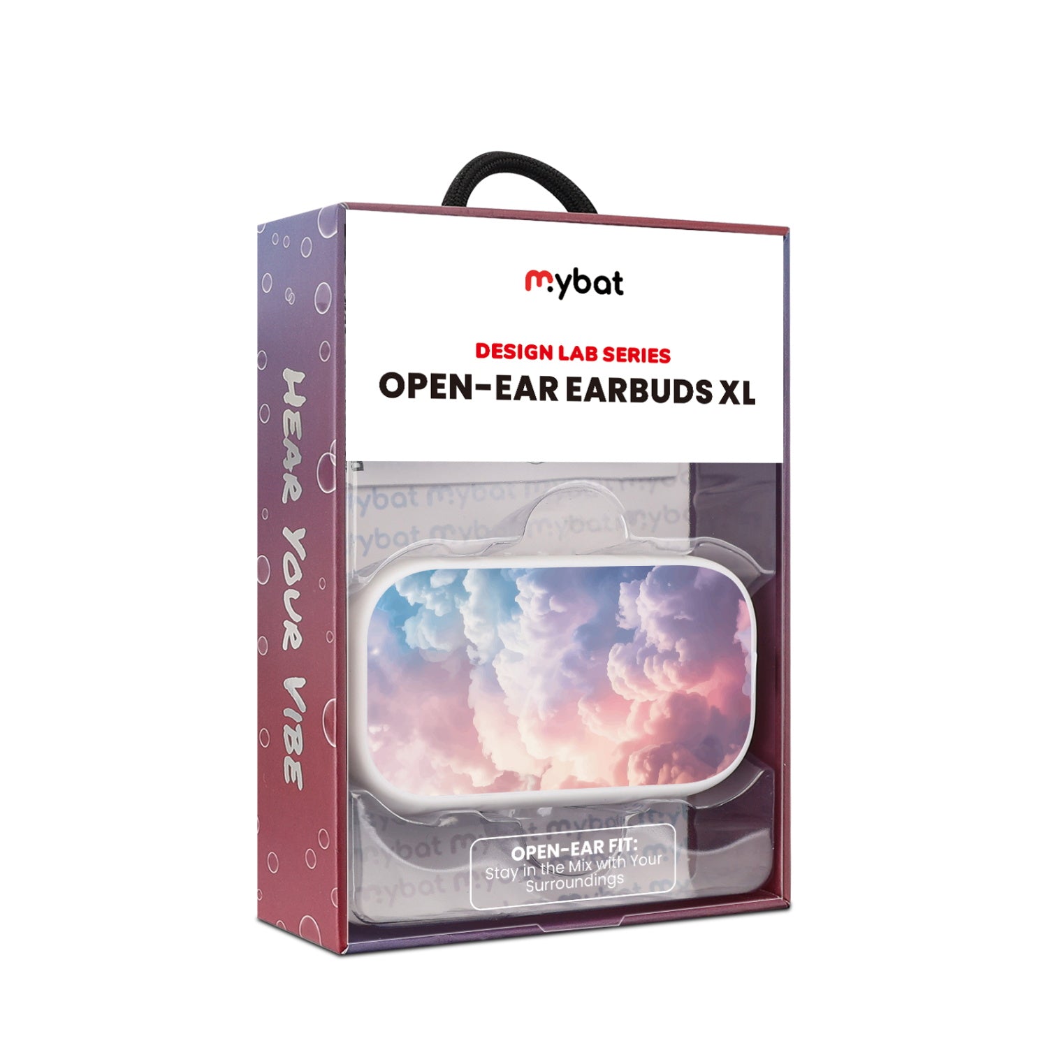 MyBat Design Lab Open-Ear Earbuds XL - White- Cloudscape