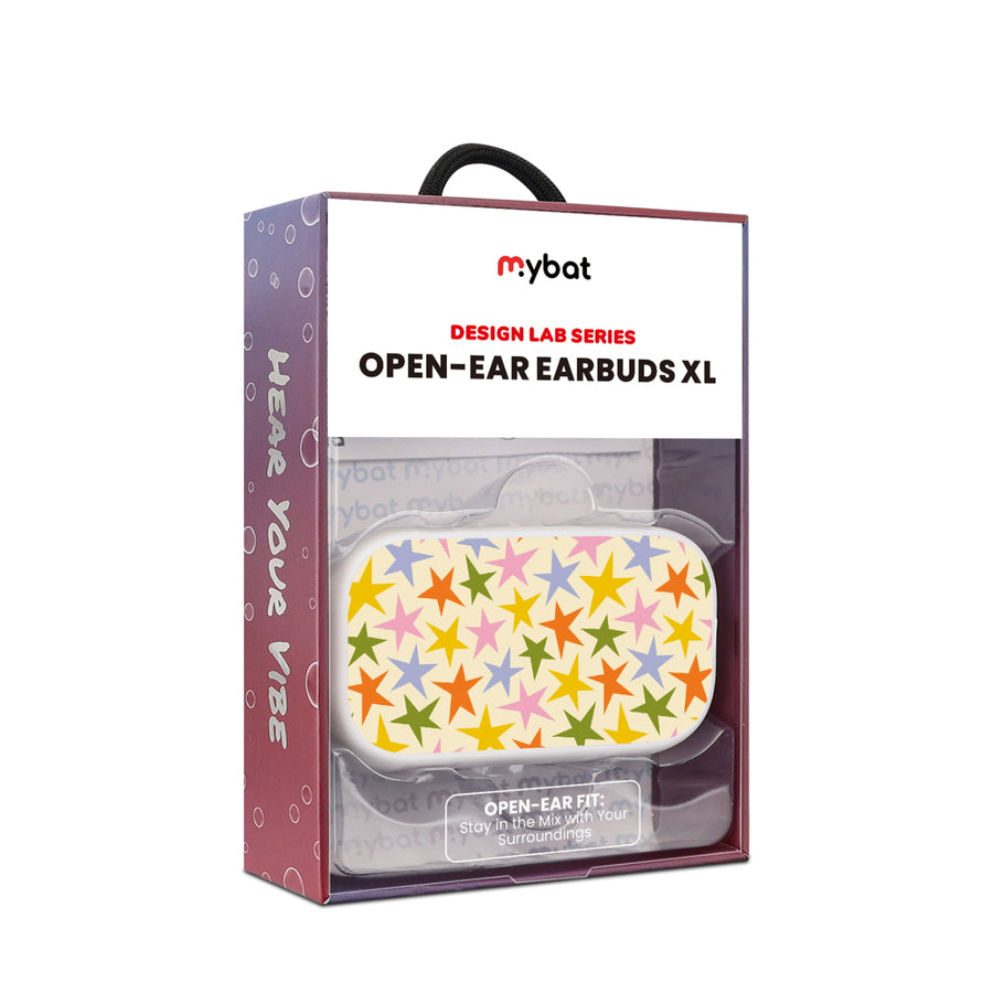 MyBat Design Lab Open-Ear Earbuds XL - White- Party Stars - MFHSBTST272-500-10.jpg