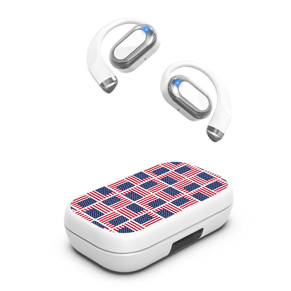 MyBat Design Lab Open-Ear Earbuds XL - White- Flag Patchwork - MFHSBTST272-519-1.JPG