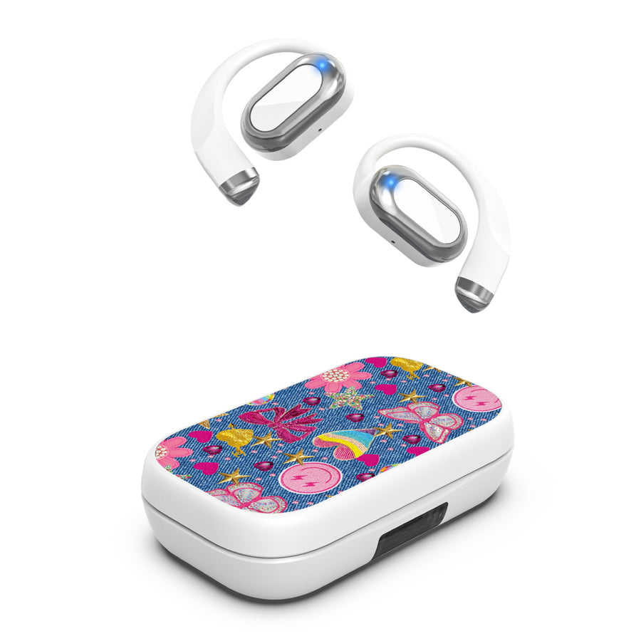 MyBat Design Lab Open-Ear Earbuds XL - White- Denim Daze - MFHSBTST272-528-1.JPG