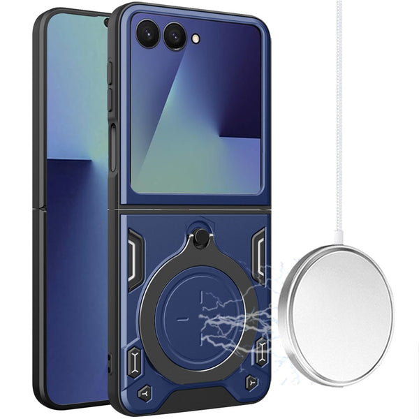 ChromeFocus Magnetic Camera Ring Kickstand Case For Samsung Galaxy Z Flip8 - Blue - MGCLSC-FLIP8-BLUE.jpg