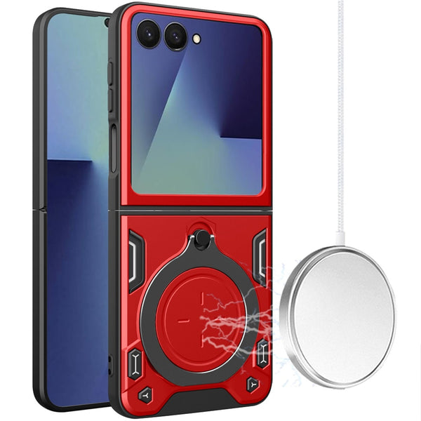 ChromeFocus Magnetic Camera Ring Kickstand Case For Samsung Galaxy Z Flip8 - Red - MGCLSC-FLIP8-RED.jpg