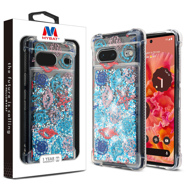 MyBat Quicksand Glitter Hybrid Protector Cover for Google Pixel 7 - Seashells - MGP7CSGTMM022-1.jpg