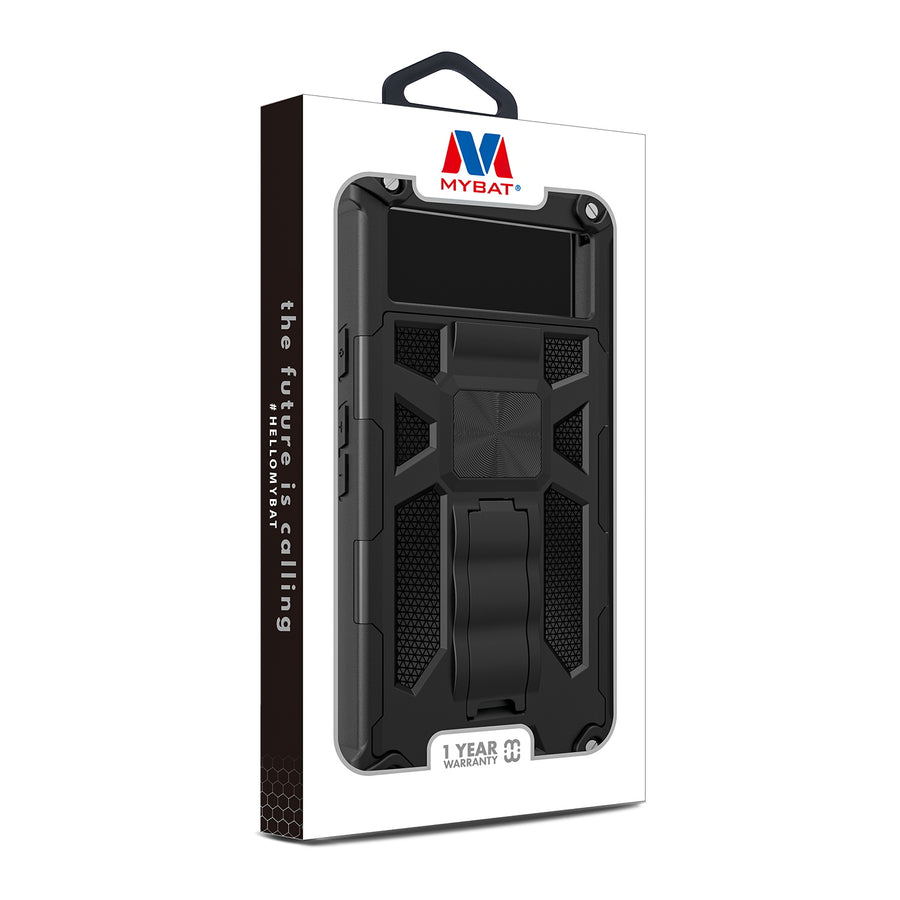 MyBat Sturdy Hybrid Protector Cover (with Stand) for Google Pixel 8 - Black / Black - MGP8CSFSSS001-10.jpg