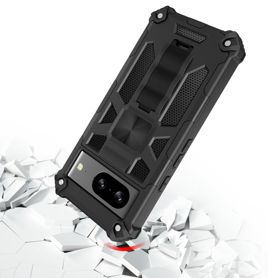 MyBat Sturdy Hybrid Protector Cover (with Stand) for Google Pixel 8 - Black / Black - MGP8CSFSSS001-5.jpg