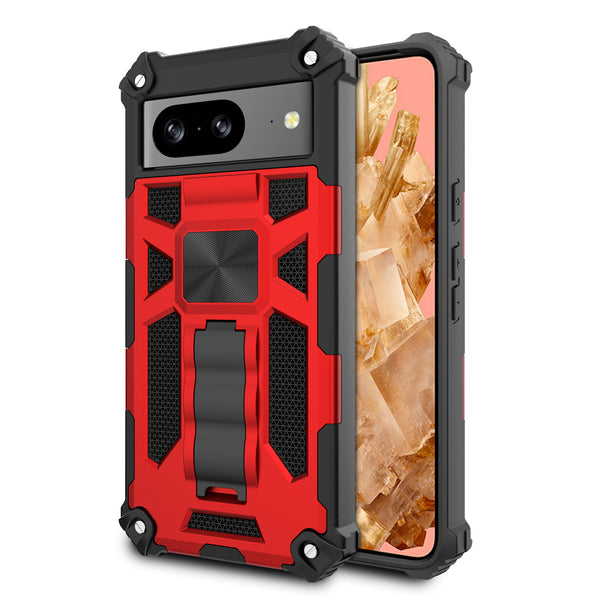 MyBat Sturdy Hybrid Protector Cover (with Stand) for Google Pixel 8 - Red / Black - MGP8CSFSSS003-2.jpg