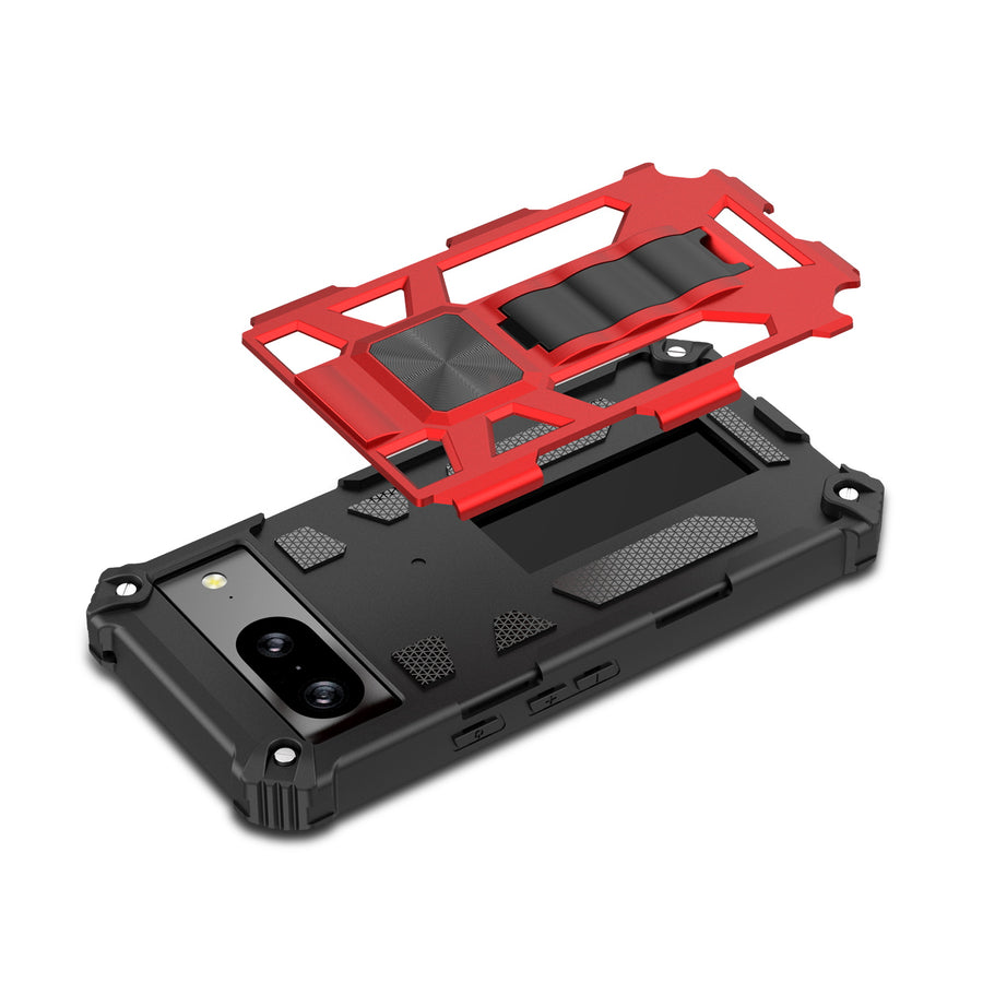 MyBat Sturdy Hybrid Protector Cover (with Stand) for Google Pixel 8 - Red / Black - MGP8CSFSSS003-8.jpg