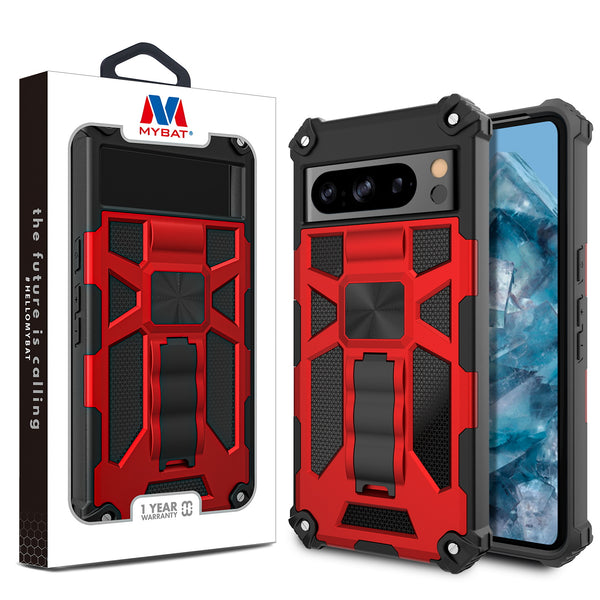 MyBat Sturdy Hybrid Protector Cover (with Stand) for Google Pixel 8 Pro - Red / Black - MGP8PCSFSSS003-1.jpg