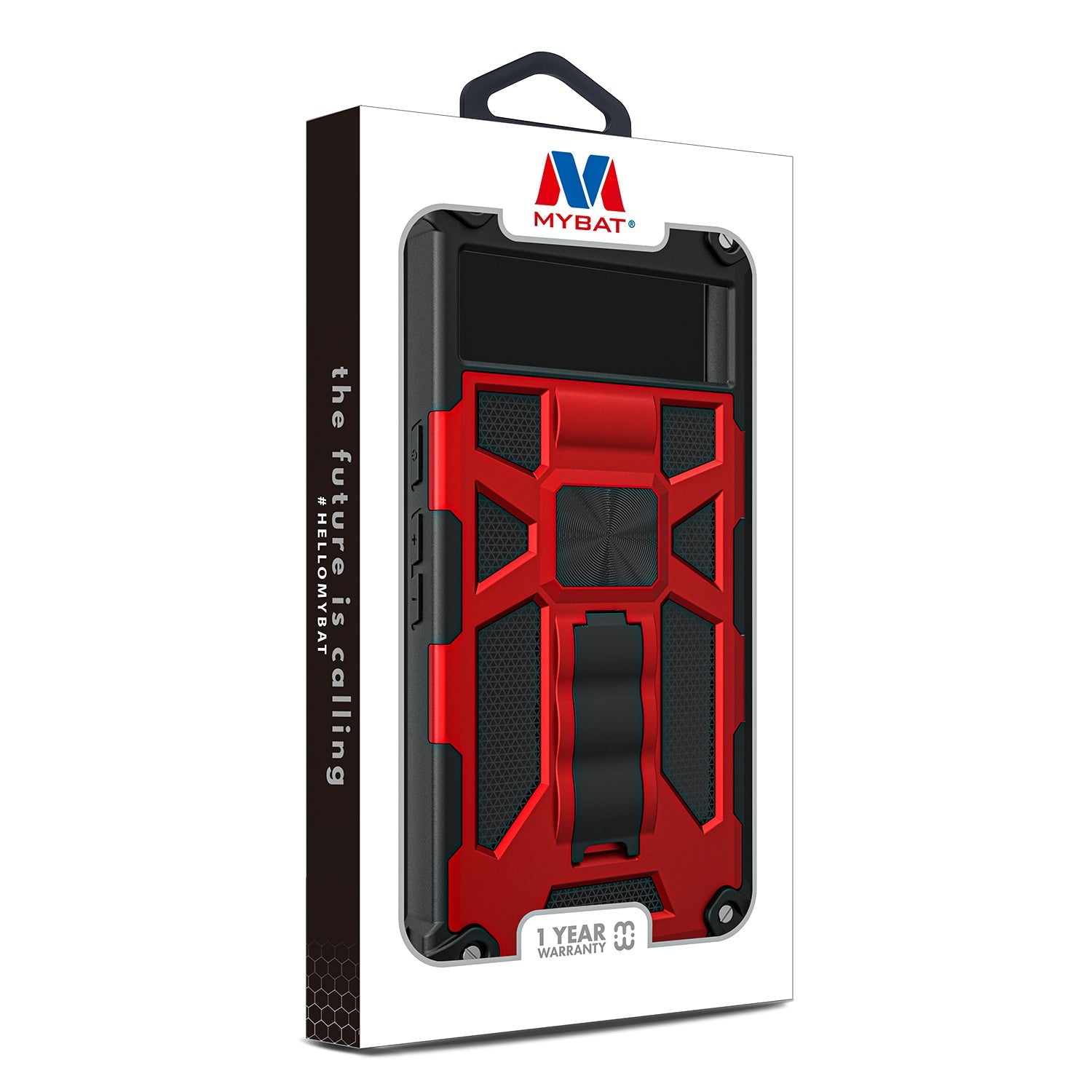 MyBat Sturdy Hybrid Protector Cover (with Stand) for Google Pixel 8 Pro - Red / Black