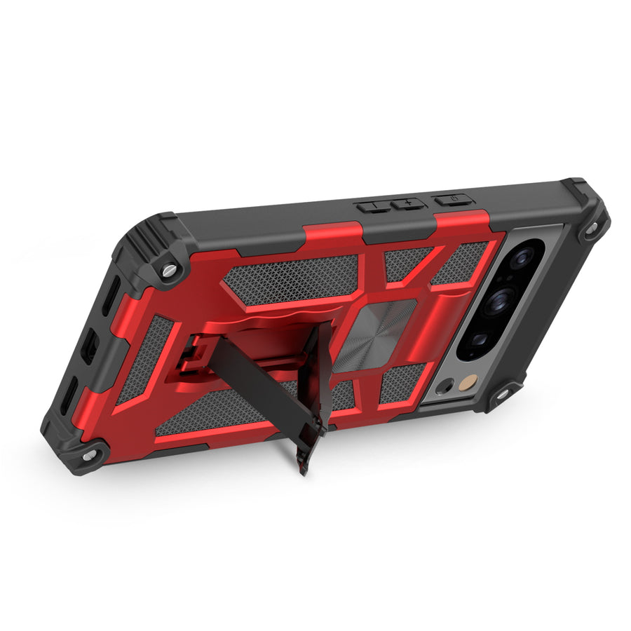 MyBat Sturdy Hybrid Protector Cover (with Stand) for Google Pixel 8 Pro - Red / Black - MGP8PCSFSSS003-7.jpg