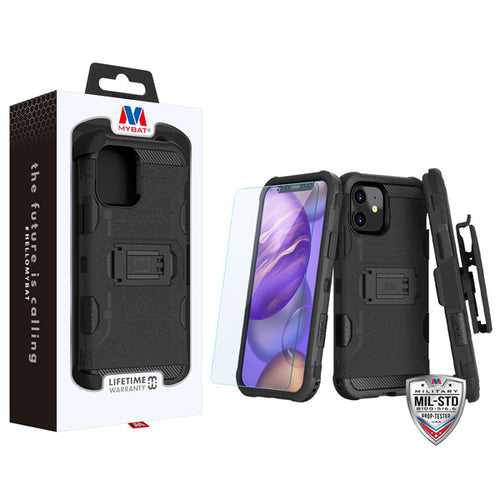 MyBat 3-in-1 Storm Tank Hybrid Protector Case Combo (with Black Holster) for Apple iPhone 12 mini - Black / Black - MIP12CS3NMS001-1.jpg