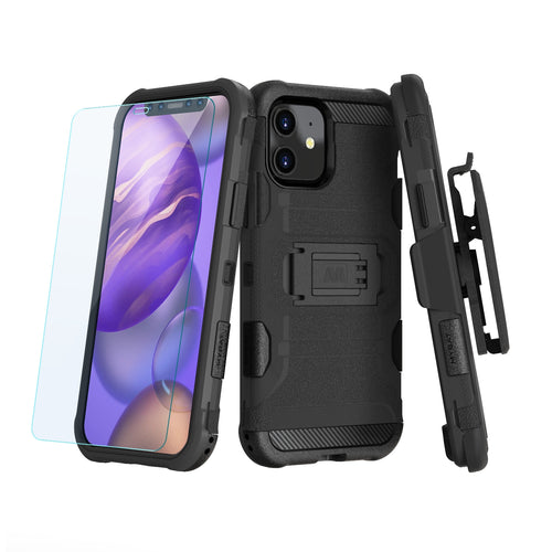 MyBat 3-in-1 Storm Tank Hybrid Protector Case Combo (with Black Holster) for Apple iPhone 12 mini - Black / Black - MIP12CS3NMS001-2.jpg
