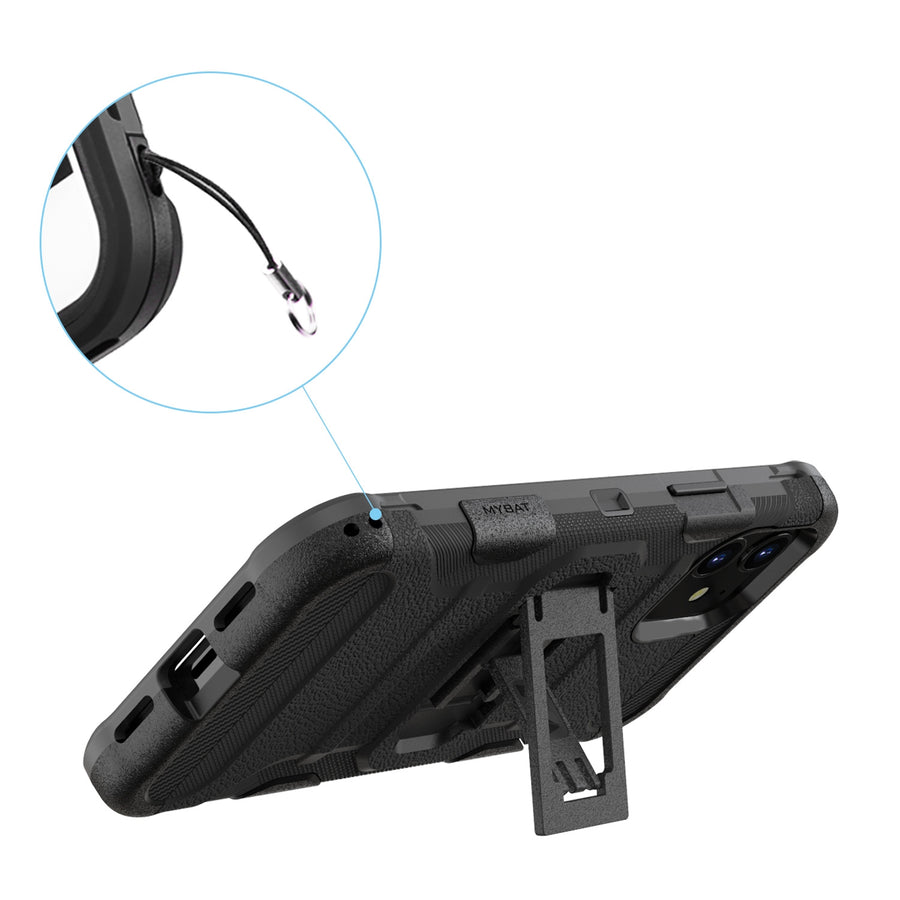 MyBat 3-in-1 Storm Tank Hybrid Protector Case Combo (with Black Holster) for Apple iPhone 12 mini - Black / Black - MIP12CS3NMS001-6.jpg