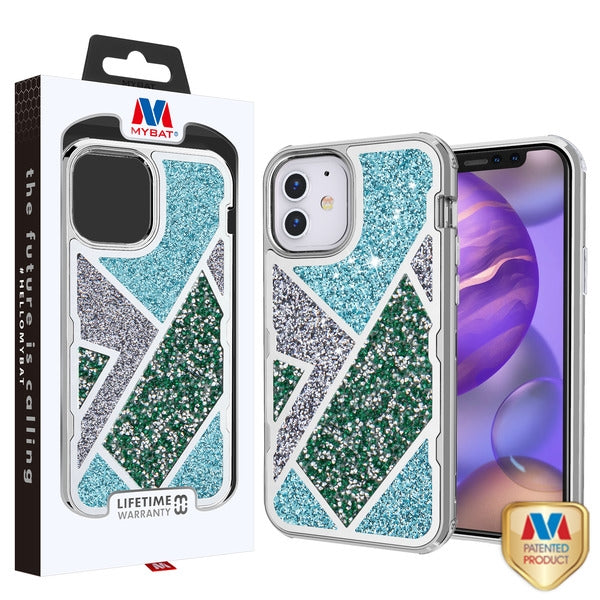 MyBat TUFF Kleer Hybrid Case for Apple iPhone 12 mini - Electroplated Silver / Transparent Clear Mini Crystals & Glitter - MIP12CSE4TD222-1.jpg
