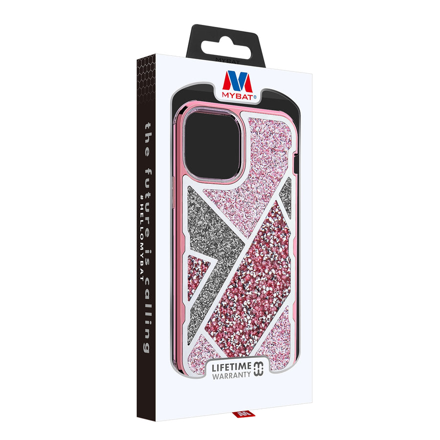 MyBat TUFF Kleer Hybrid Case for Apple iPhone 12 mini - Electroplated Rose Gold / Transparent Clear Mini Crystals & Glitter - MIP12CSE4TD223-7.jpg