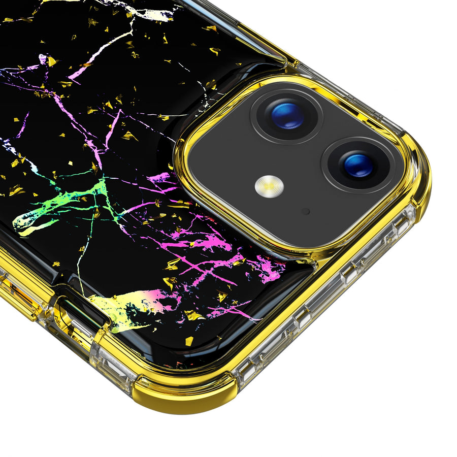 MyBat TUFF Kleer Hybrid Case for Apple iPhone 12 mini - Black Marbling / Electroplating Gold - MIP12CSE4TM204-4.jpg