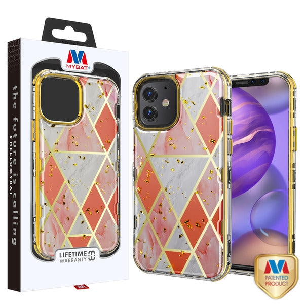 MyBat TUFF Kleer Hybrid Case for Apple iPhone 12 mini - Electroplated Pink Marble / Electroplating Gold - MIP12CSE4TM253-1.jpg