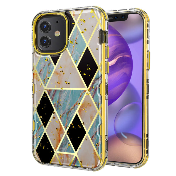MyBat TUFF Kleer Hybrid Case for Apple iPhone 12 mini - Electroplated Blue Marble / Electroplating Gold - MIP12CSE4TM254-2.jpg
