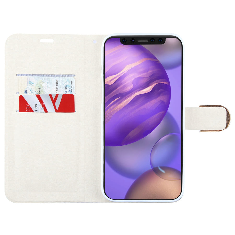 MyBat MyJacket Wallet Diamond Series for Apple iPhone 12 mini - Fresh Purple Flowers - MIP12PCMJD103-3.jpg