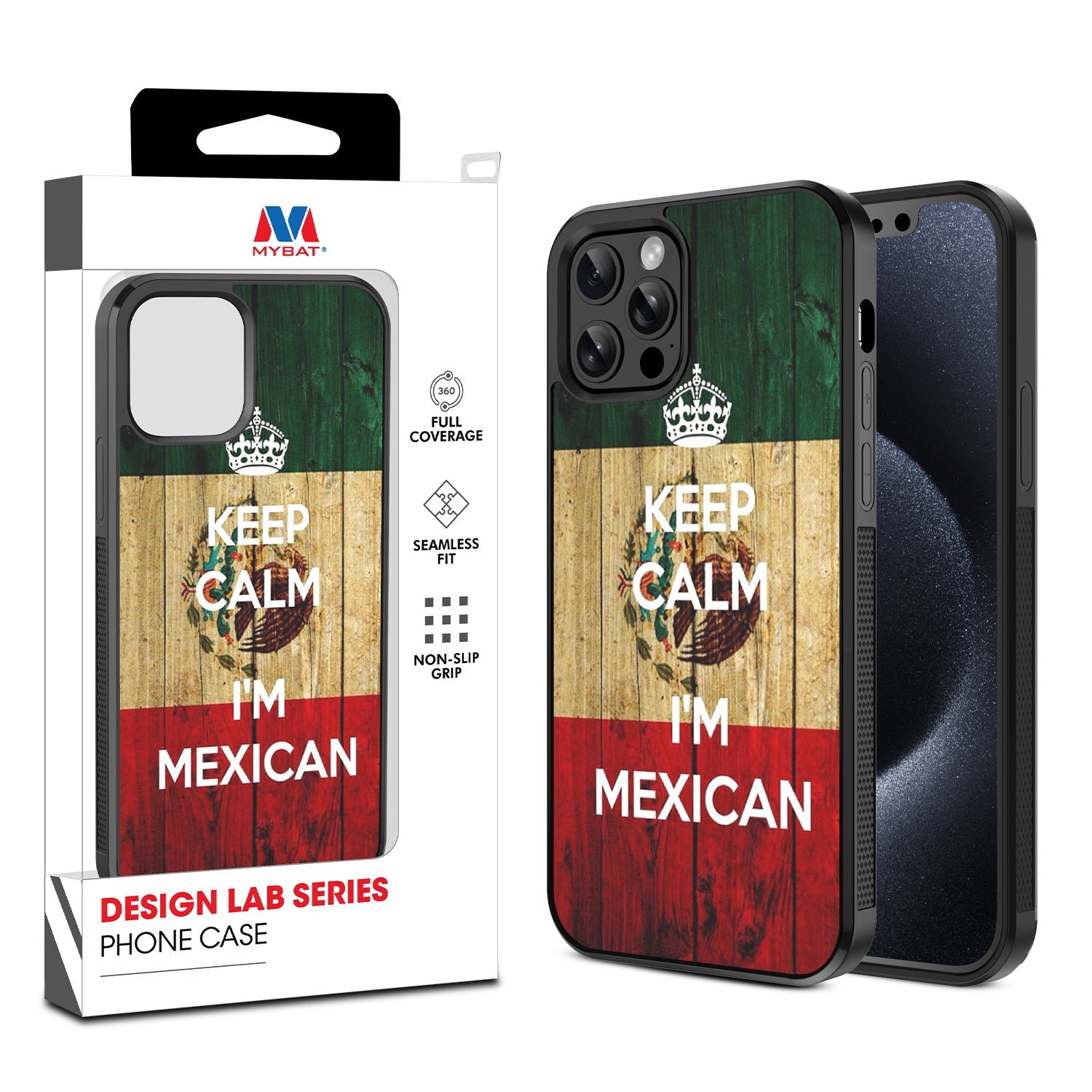 MyBat Design Lab Series Case for Apple iPhone 12 / 12 Pro (6.1) - Keep Calm, I'm Mexican
