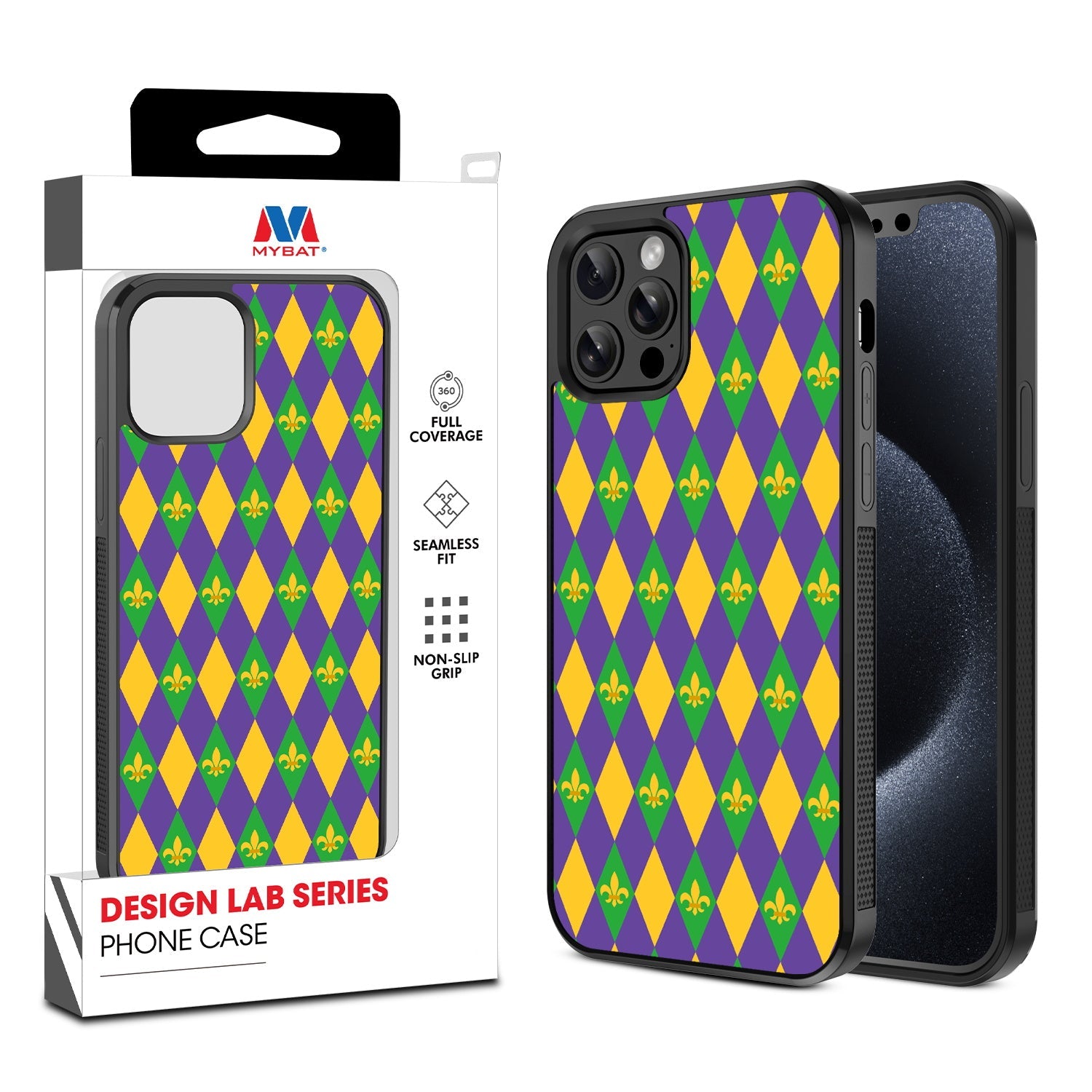 MyBat Design Lab Series Case for Apple iPhone 12 / 12 Pro (6.1) - Mardi Gras