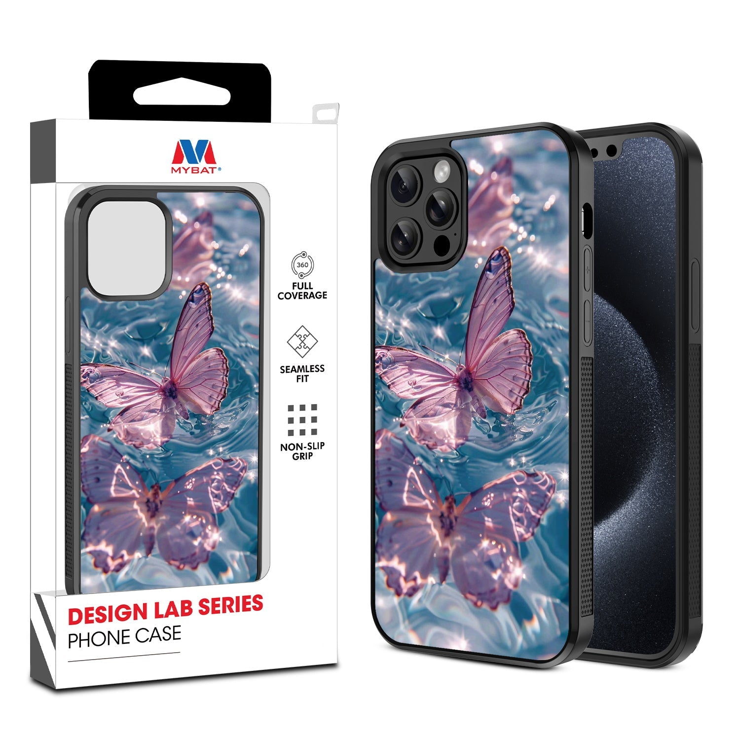 MyBat Design Lab Series Case for Apple iPhone 12 / 12 Pro (6.1) - Floating Butterflies