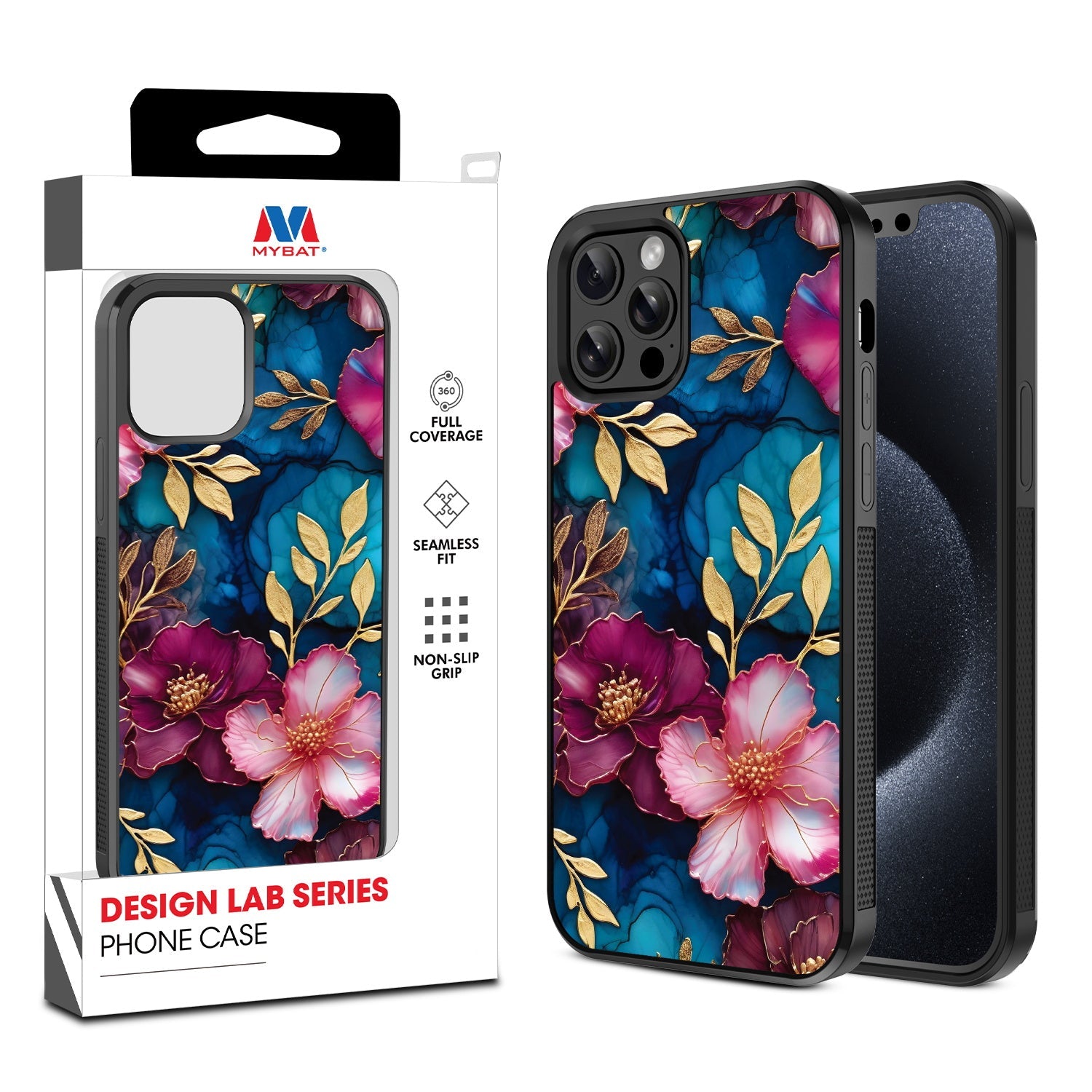 MyBat Design Lab Series Case for Apple iPhone 12 / 12 Pro (6.1) - Gilded Petals