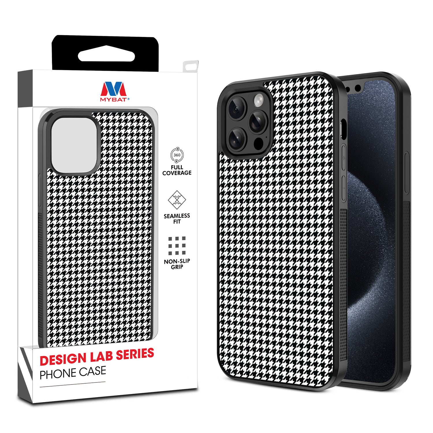 MyBat Design Lab Series Case for Apple iPhone 12 / 12 Pro (6.1) - Classic Houndstooth