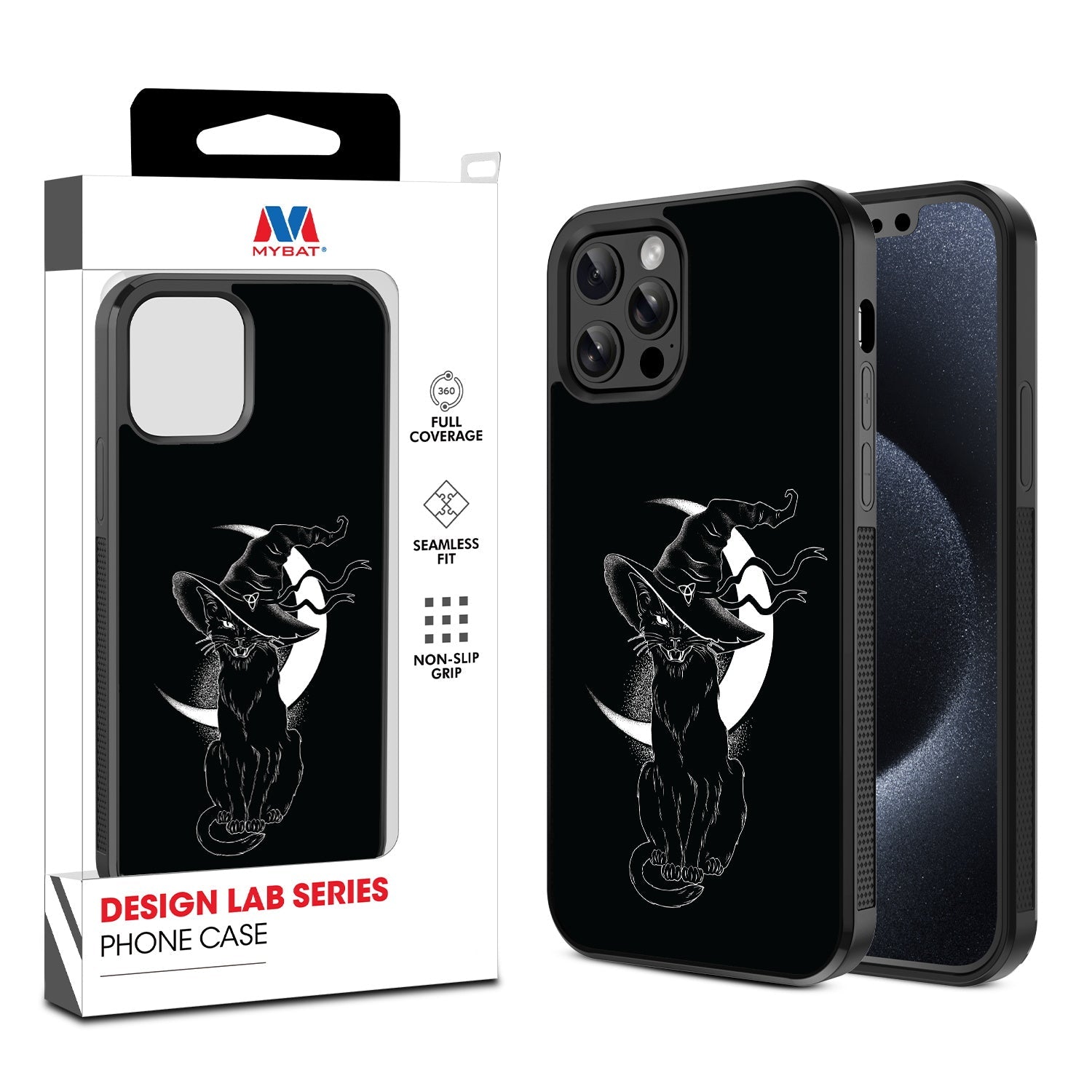 MyBat Design Lab Series Case for Apple iPhone 12 / 12 Pro (6.1) - Black Cat Magic