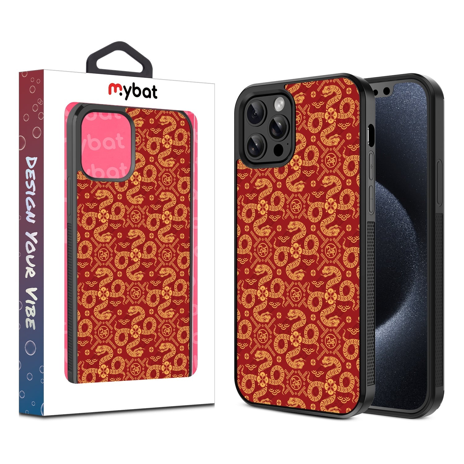 MyBat Design Lab Series Case for Apple iPhone 12 / 12 Pro (6.1) - Golden Snake Dance