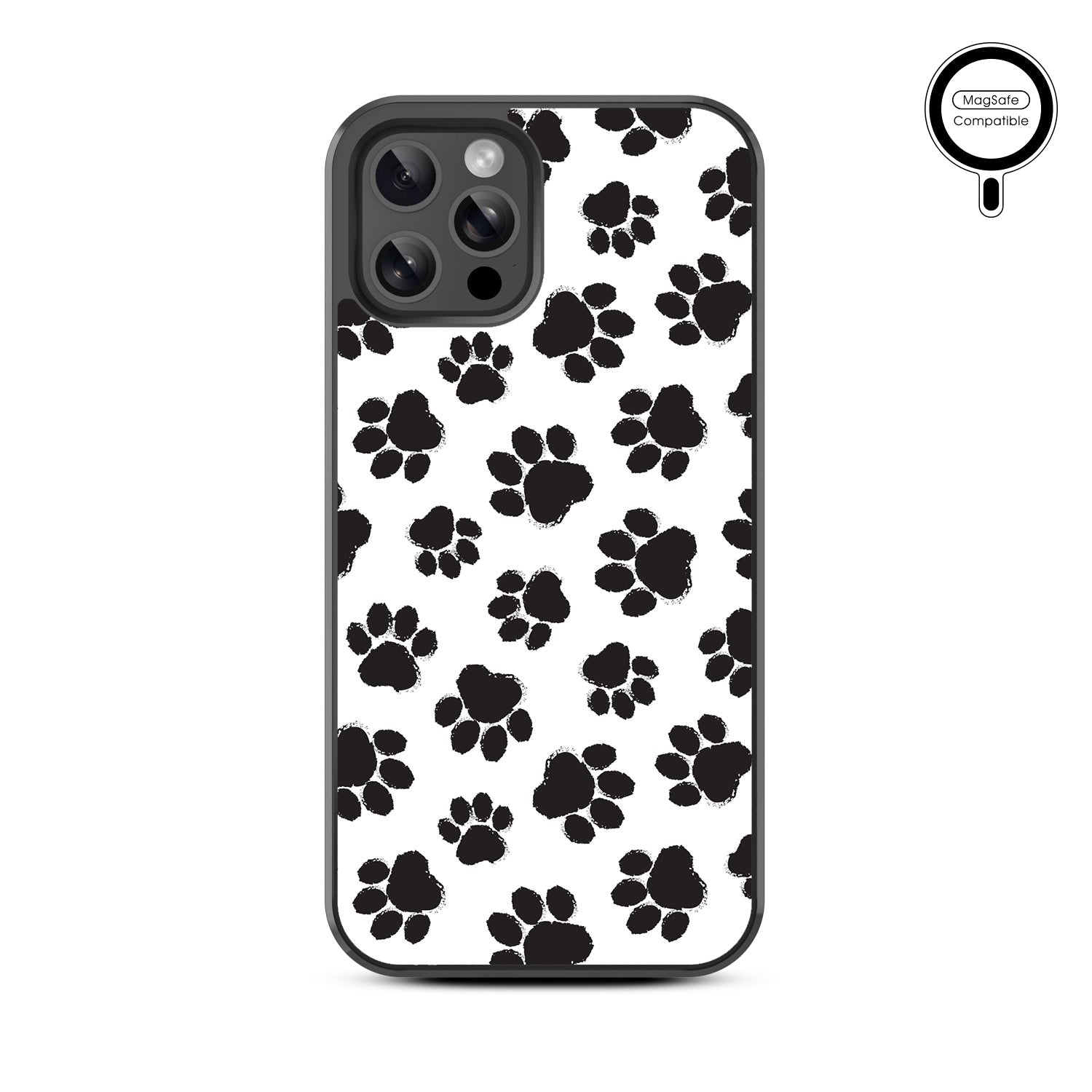 MyBat Design Lab Series MagSafe Case for Apple iPhone 12 / 12 Pro (6.1) - Black Paw Prints