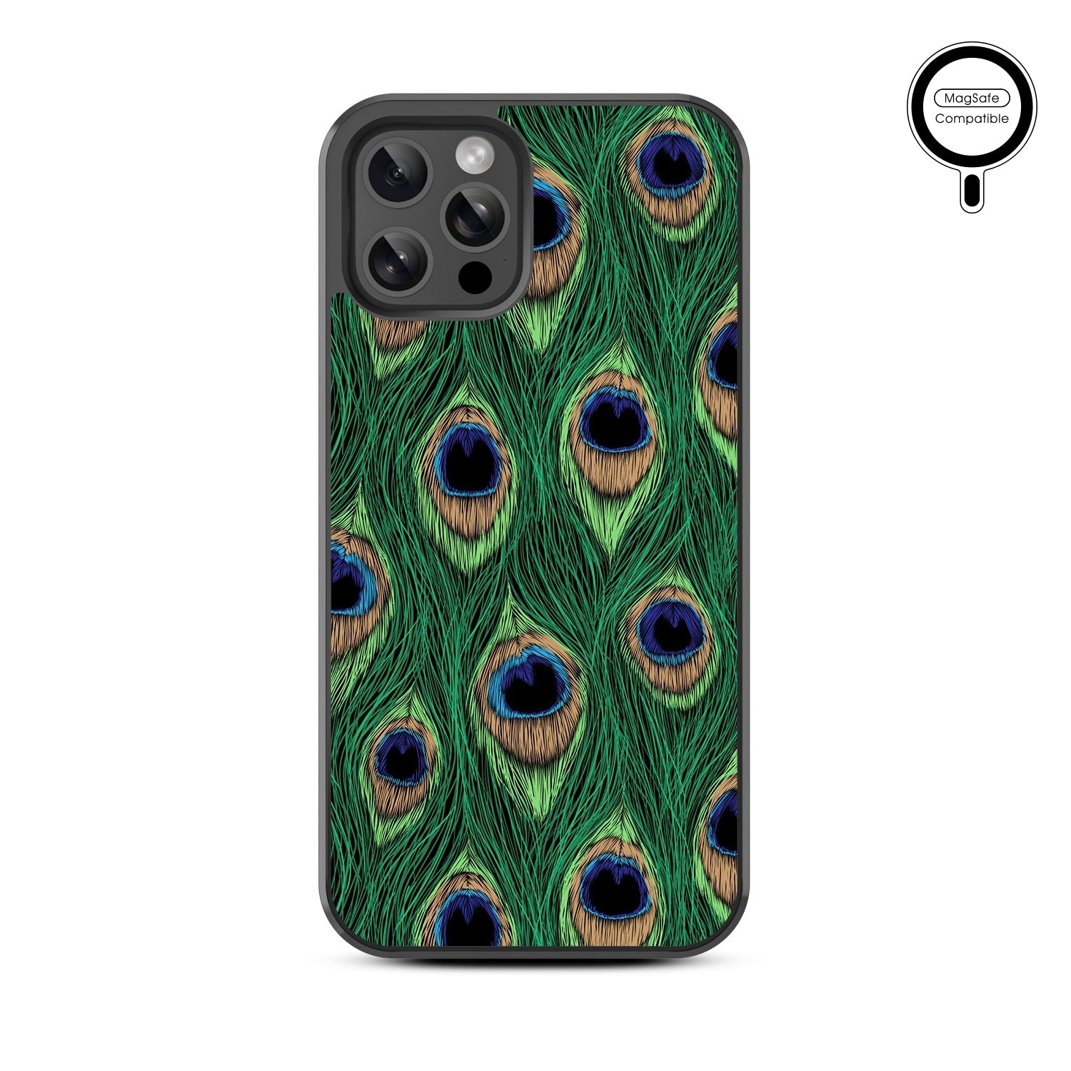 MyBat Design Lab Series MagSafe Case for Apple iPhone 12 / 12 Pro (6.1) - Peacock Feathers