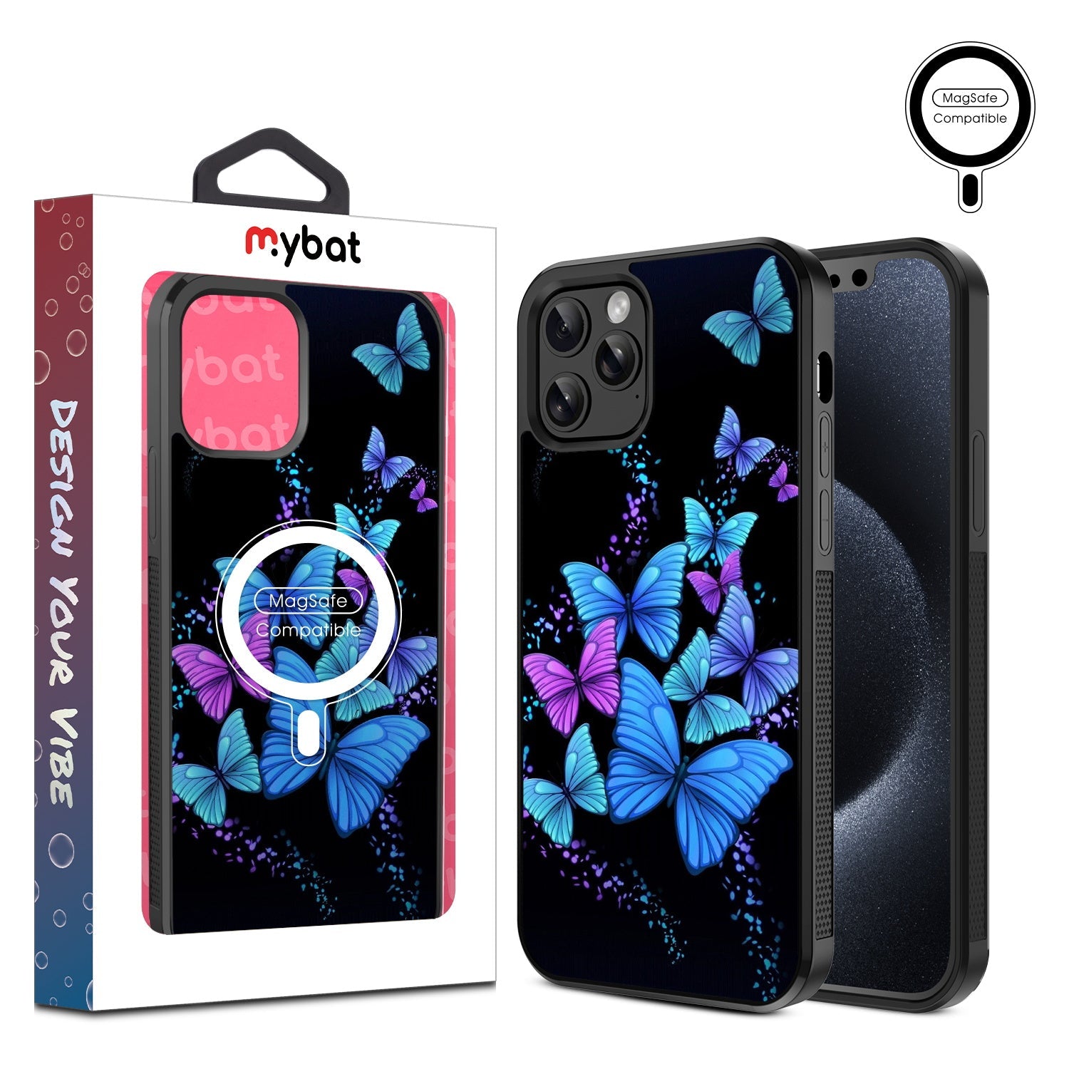 MyBat Design Lab Series MagSafe Case for Apple iPhone 12 / 12 Pro (6.1) - Butterfly Night