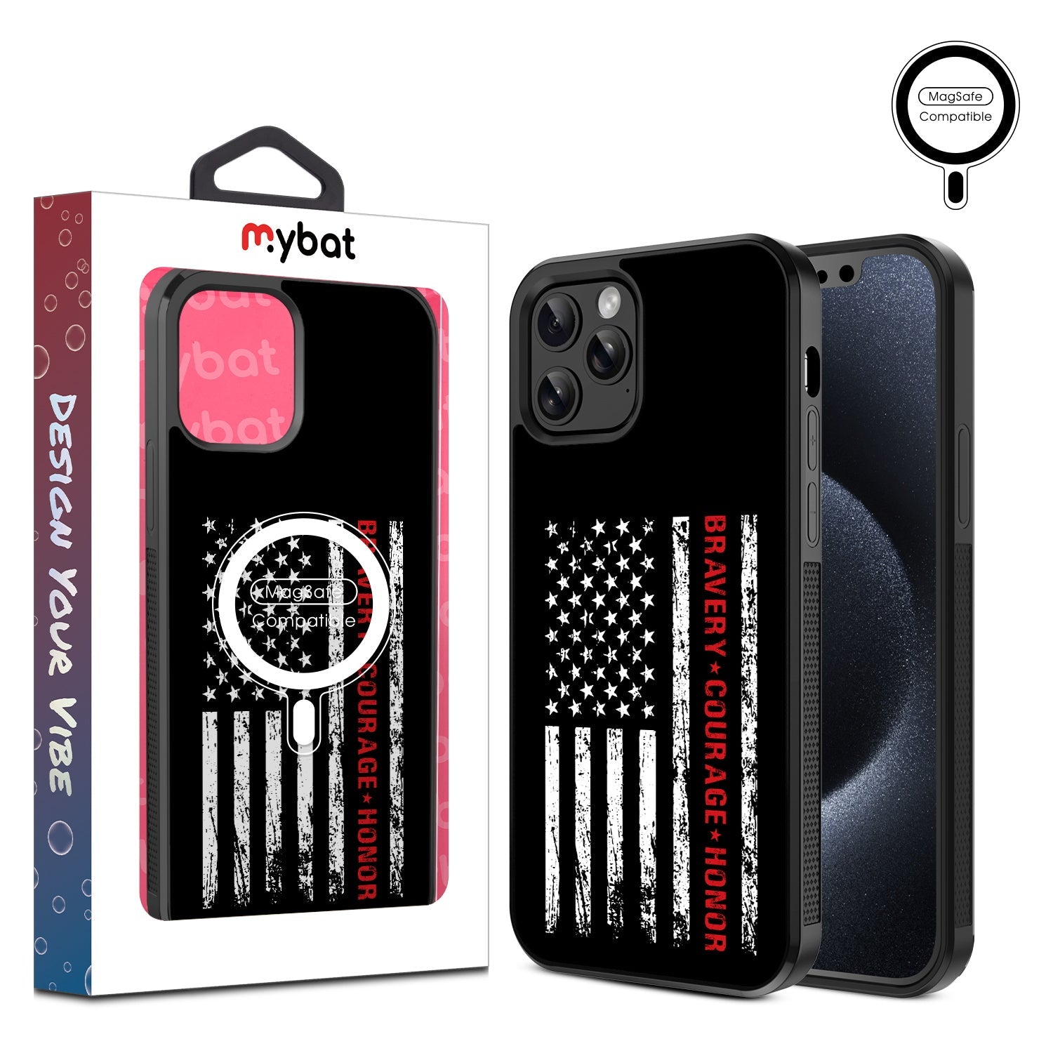 MyBat Design Lab Series MagSafe Case for Apple iPhone 12 / 12 Pro (6.1) - Firefighter Flag