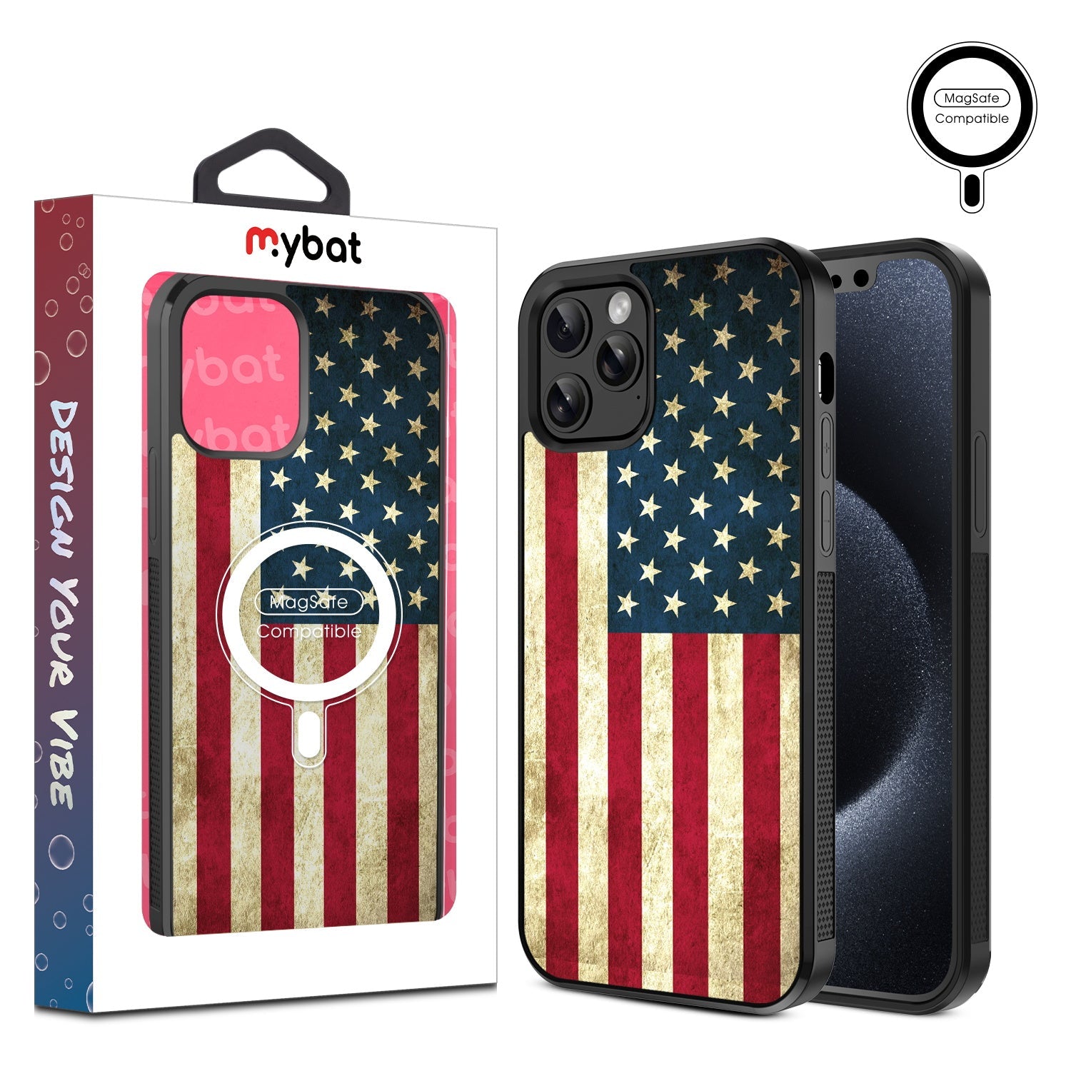 MyBat Design Lab Series MagSafe Case for Apple iPhone 12 / 12 Pro (6.1) - American Flag