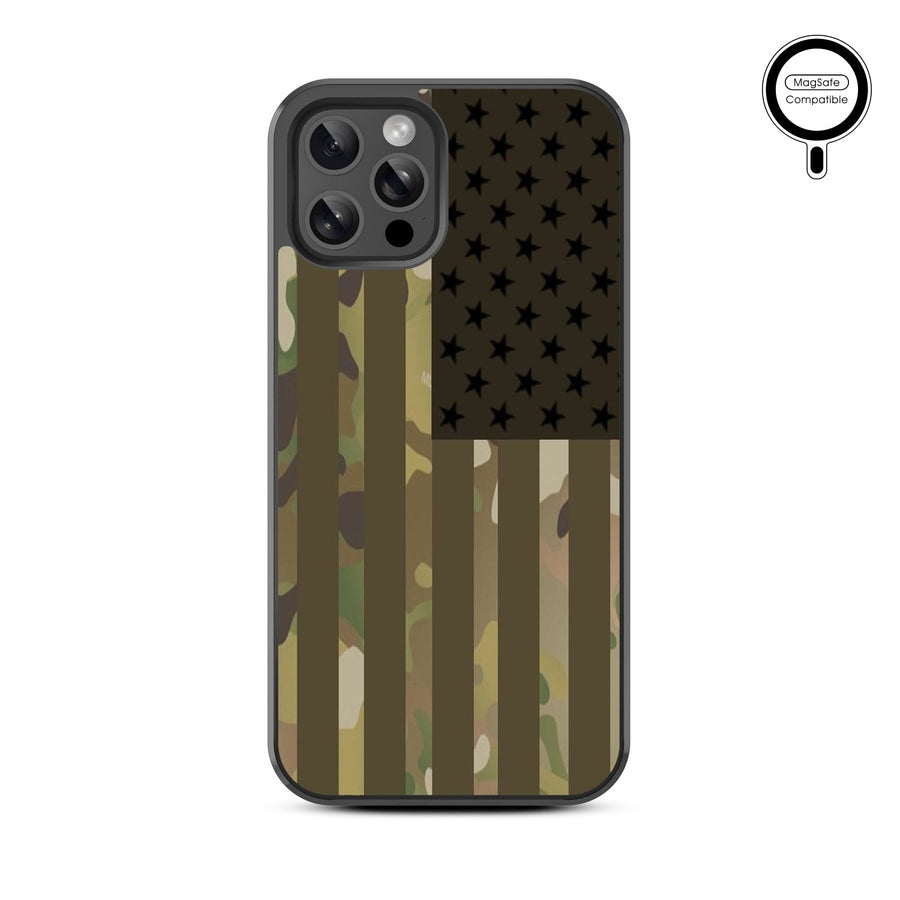 MyBat Design Lab Series MagSafe Case for Apple iPhone 12 / 12 Pro (6.1) - Military Camouflage American Flag