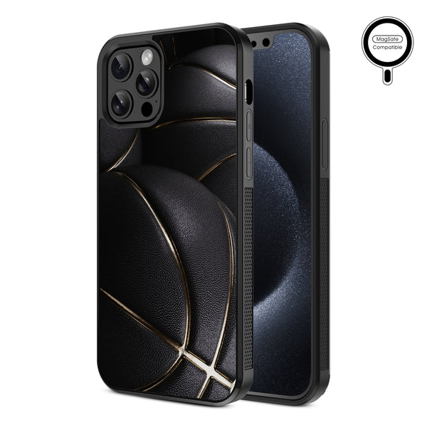 MyBat Design Lab Series MagSafe Case for Apple iPhone 12 / 12 Pro (6.1) - Black Basketballs - MIP12PCSLESMSM090-2.jpg