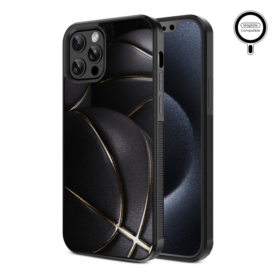 MyBat Design Lab Series MagSafe Case for Apple iPhone 12 / 12 Pro (6.1) - Black Basketballs - MIP12PCSLESMSM090-2.jpg
