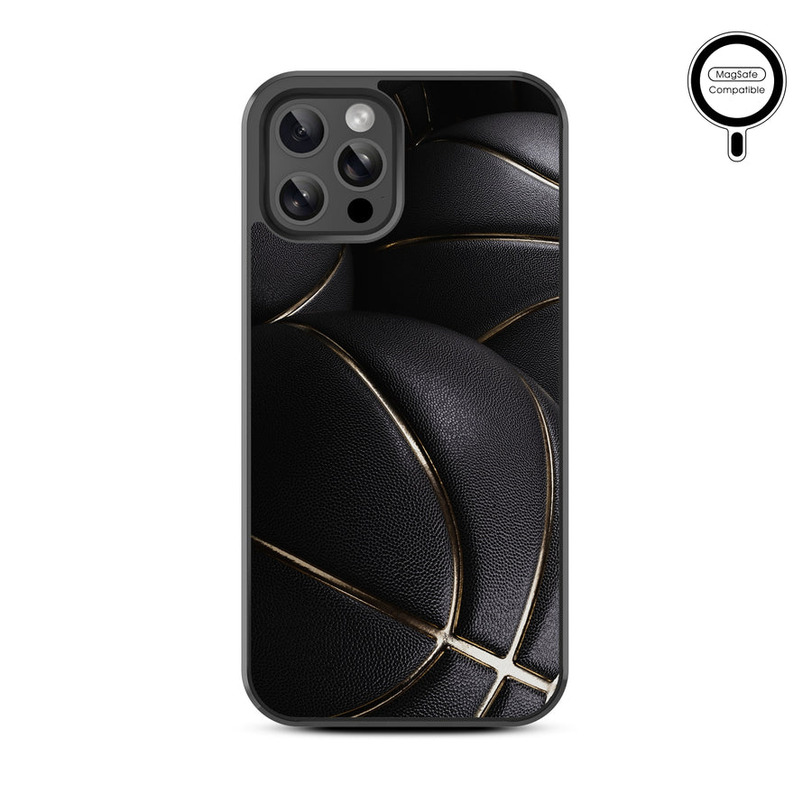 MyBat Design Lab Series MagSafe Case for Apple iPhone 12 / 12 Pro (6.1) - Black Basketballs - MIP12PCSLESMSM090-3.jpg