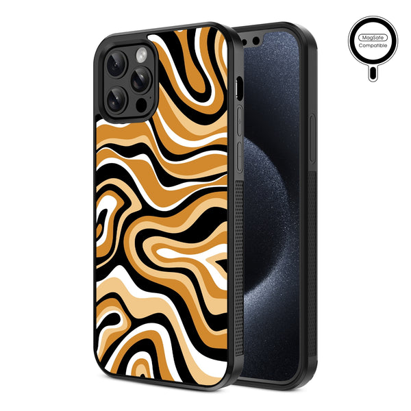 MyBat Design Lab Series MagSafe Case for Apple iPhone 12 / 12 Pro (6.1) - Groovy Golden Swirls - MIP12PCSLESMSM093-2.jpg
