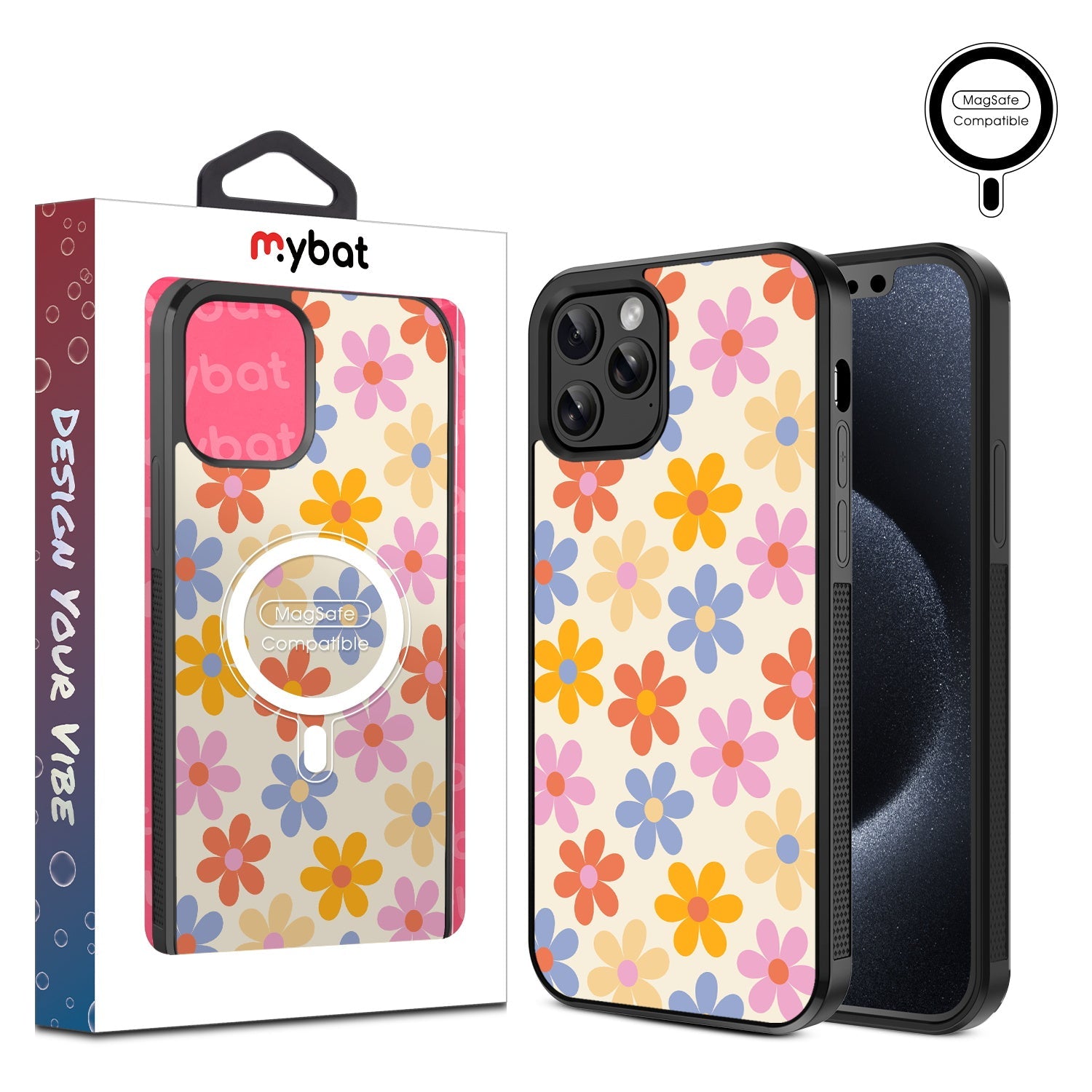 MyBat Design Lab Series MagSafe Case for Apple iPhone 12 / 12 Pro (6.1) - Retro Daisies