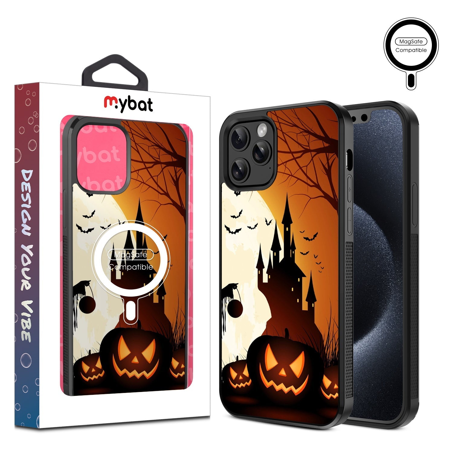 MyBat Design Lab Series MagSafe Case for Apple iPhone 12 / 12 Pro (6.1) - Spooky Pumpkin Patch