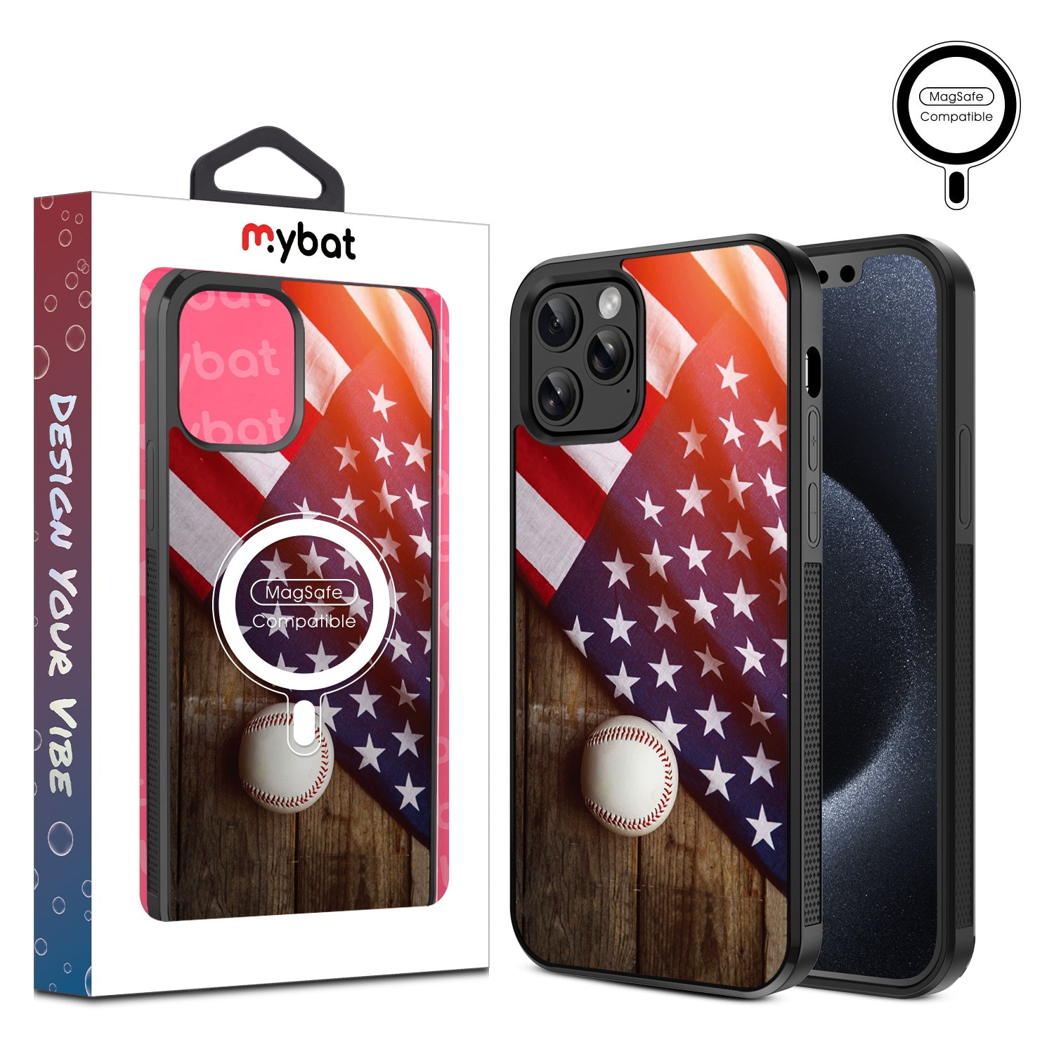 MyBat Design Lab Series MagSafe Case for Apple iPhone 12 / 12 Pro (6.1) - Patriotic Pitch