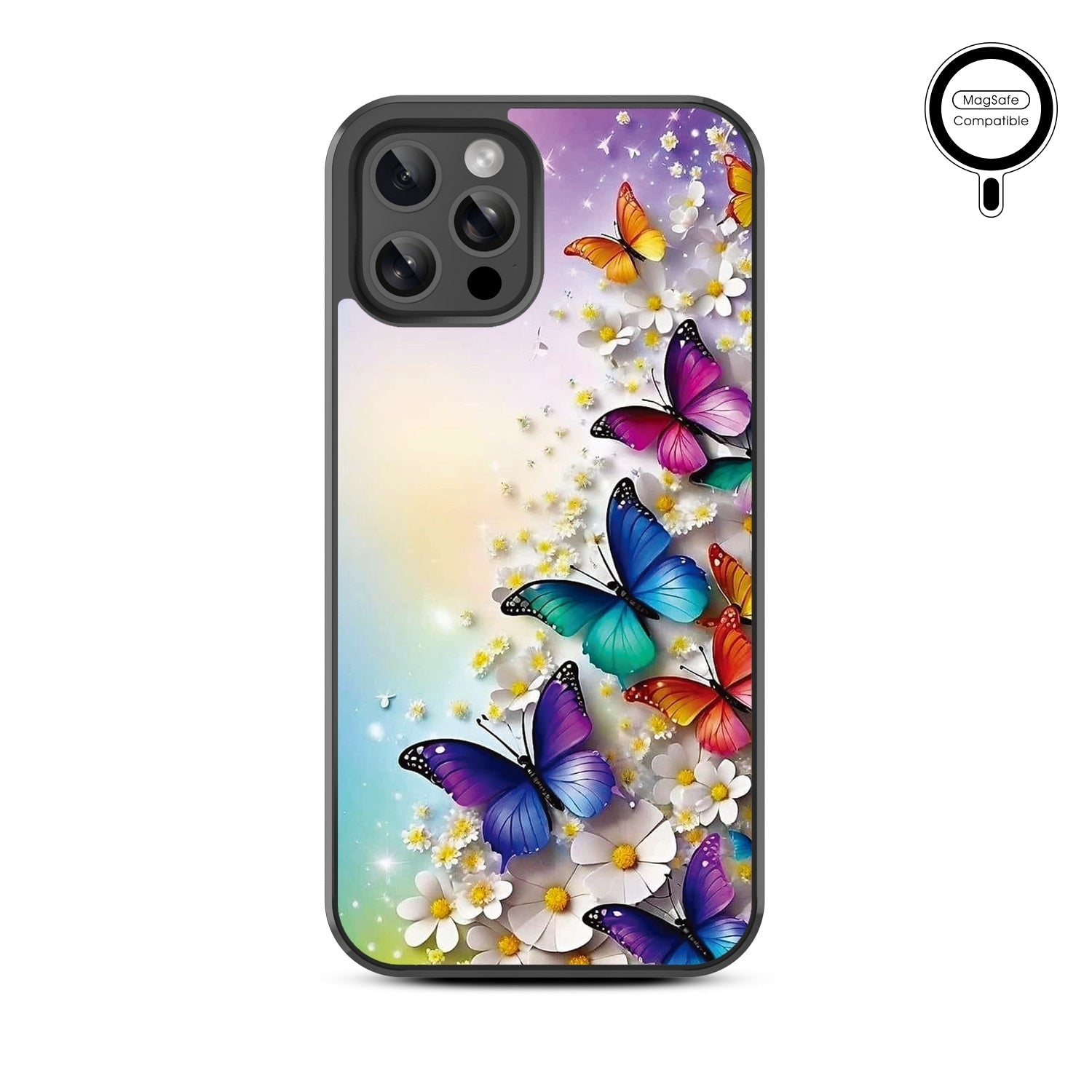 MyBat Design Lab Series MagSafe Case for Apple iPhone 12 / 12 Pro (6.1) - Rainbow Butterflies