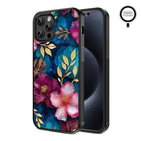 MyBat Design Lab Series MagSafe Case for Apple iPhone 12 / 12 Pro (6.1) - Gilded Petals - MIP12PCSLESMSM188-2.jpg