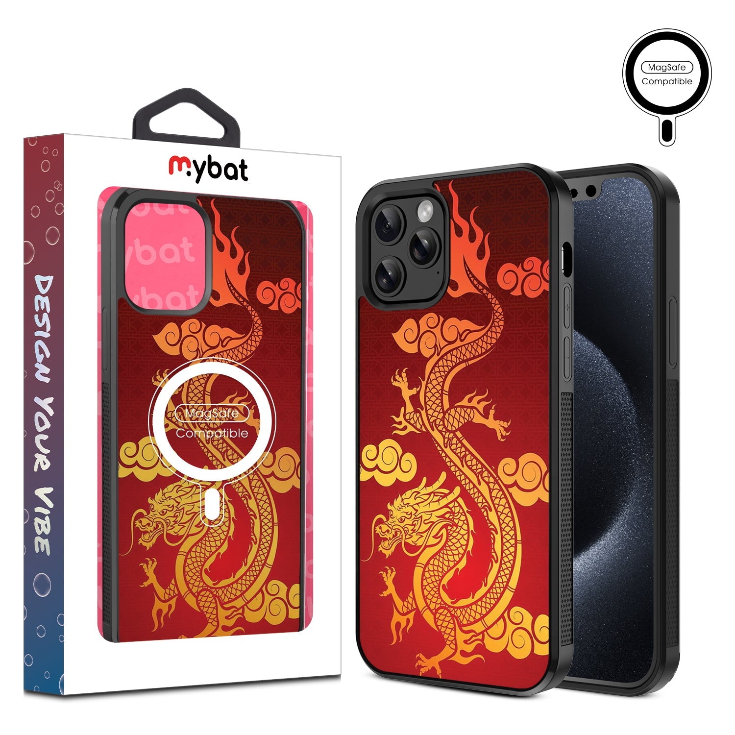 MyBat Design Lab Series MagSafe Case for Apple iPhone 12 / 12 Pro (6.1) - Golden Dragon