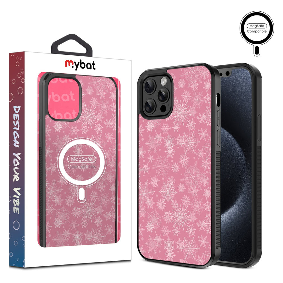 MyBat Design Lab Series MagSafe Case for Apple iPhone 12 / 12 Pro (6.1) - Pink Snowflakes
